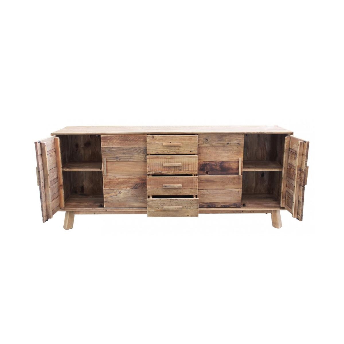 Heron Sideboard in Reclaimed Pine Wood with 4 Doors and 4 Drawers — 4