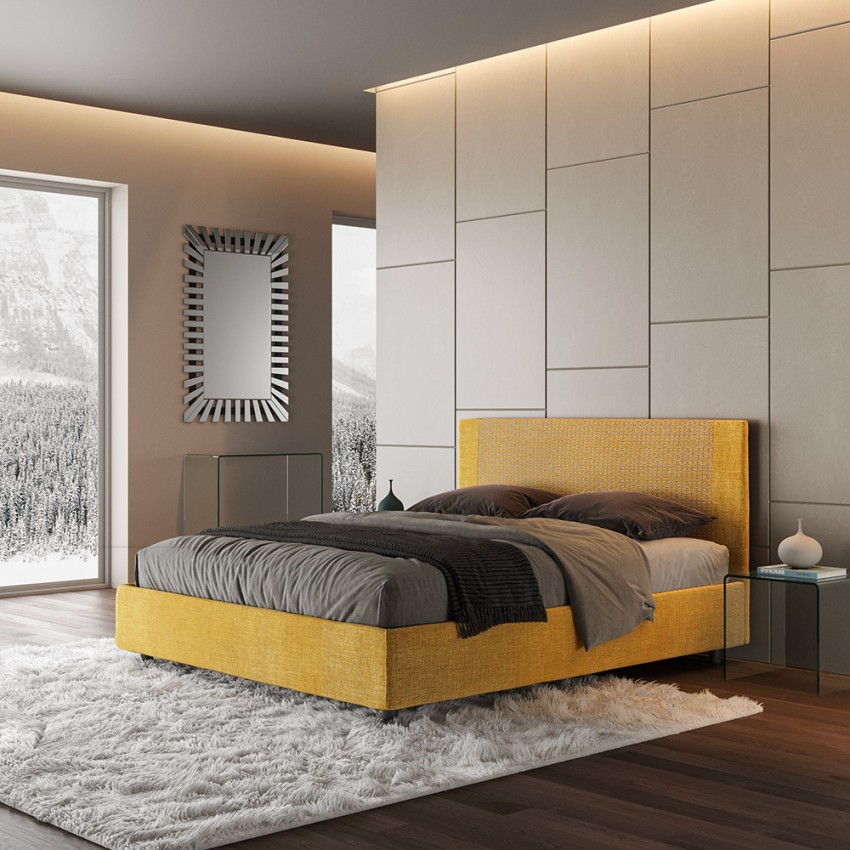 Double Bed with Storage 160x190 Fabric Rosal Norris — 2