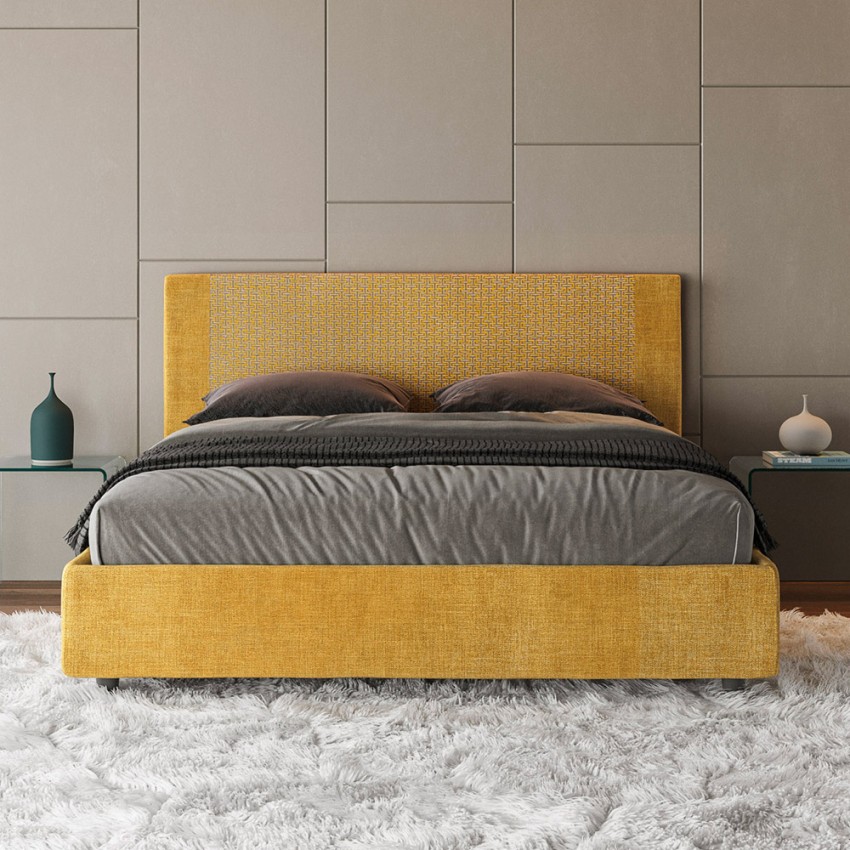 Double Bed with Storage 160x190 Fabric Rosal Norris — 3