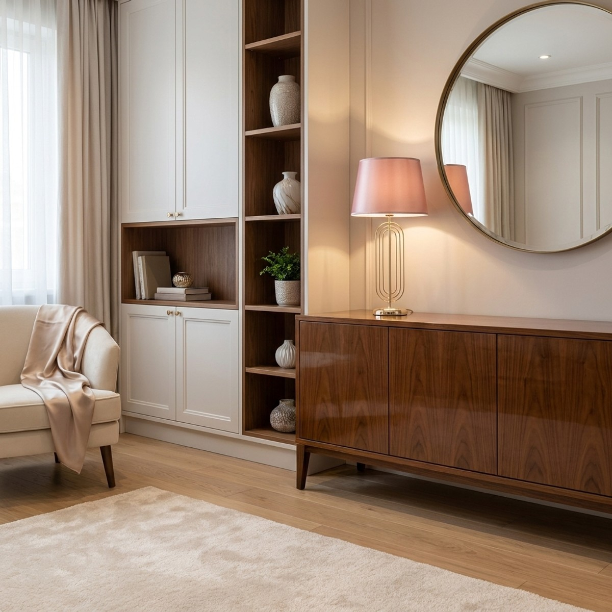 Glam Table Lamp in Metal and Tessuto Krista 64 — 2