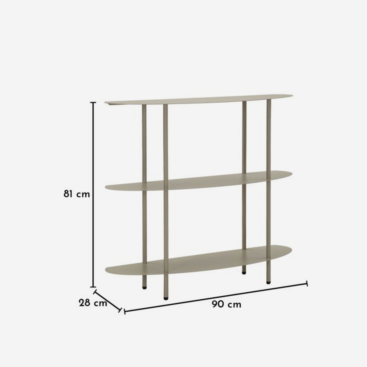 Modern Metal Entryway Console Table with 3 Shelves Saturno — 4