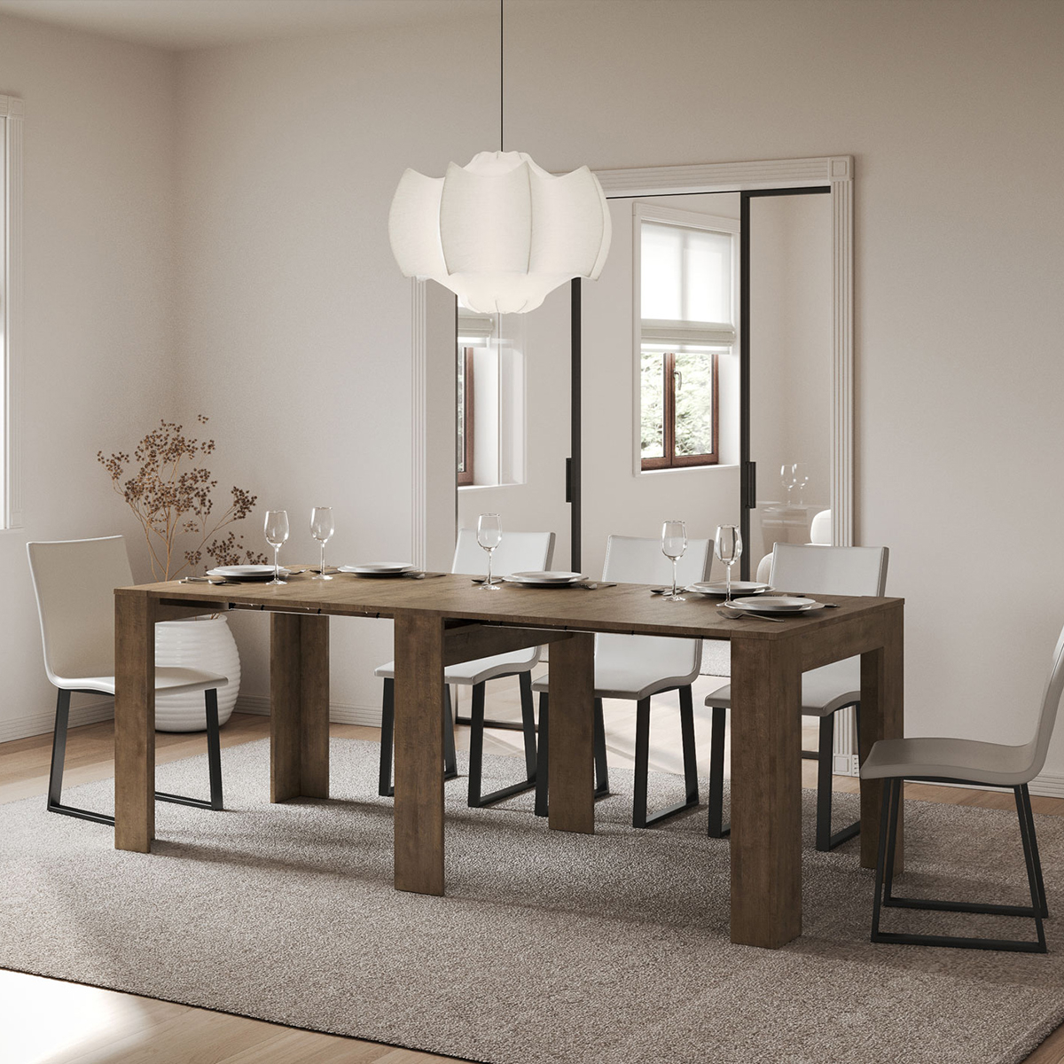 Extendable dining console table 8 seater 90x25-181 cm Slick — 2