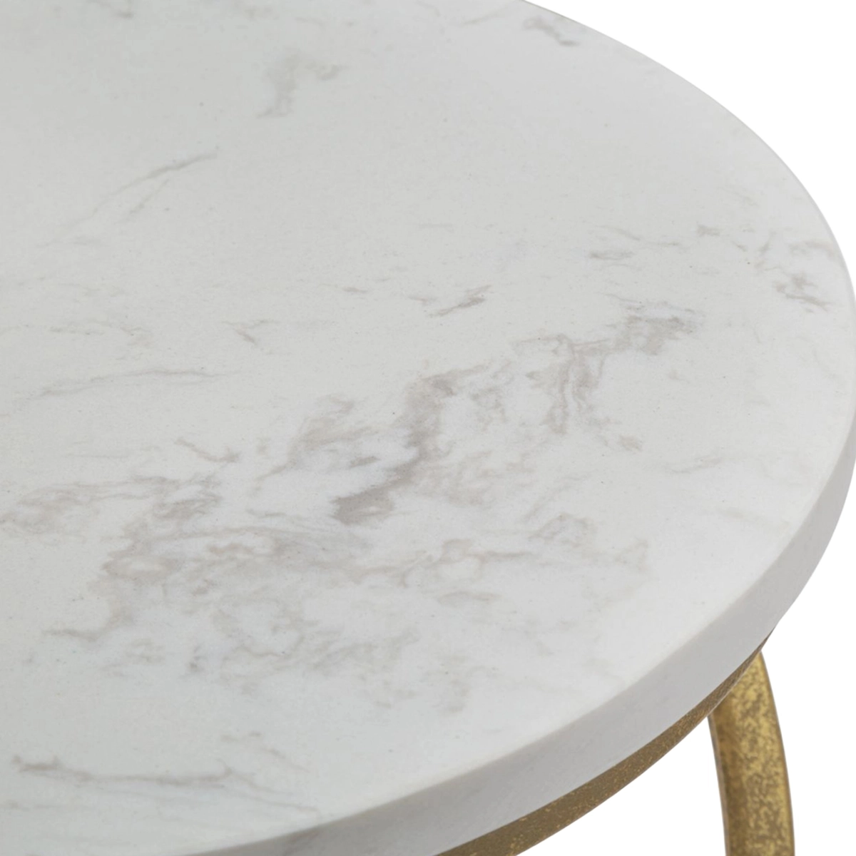 Spiral Marble Round Side Table in Metal and Marble — 4