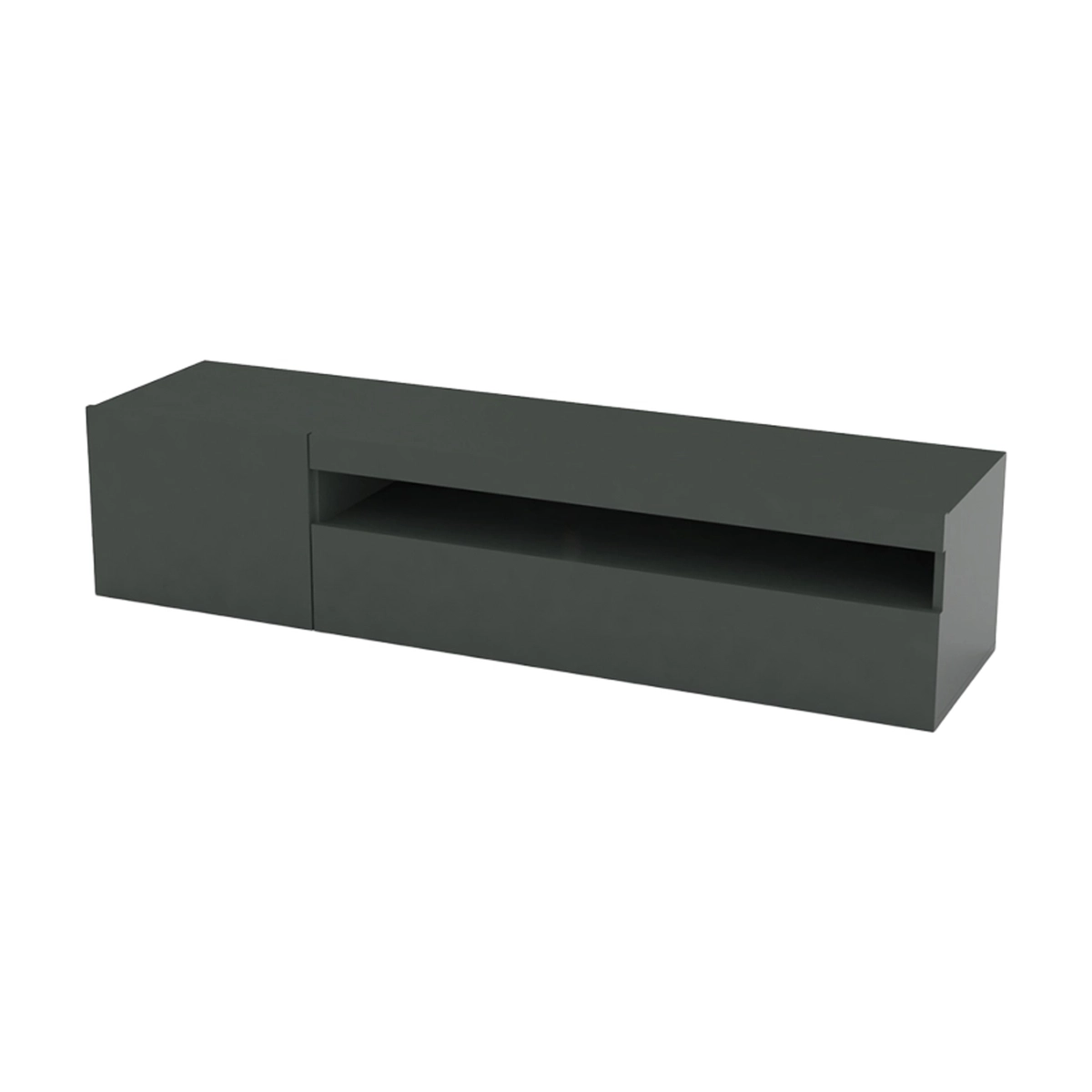 Modern TV cabinet with door and flap drawer 150cm Daiquiri Anthracite M — 5