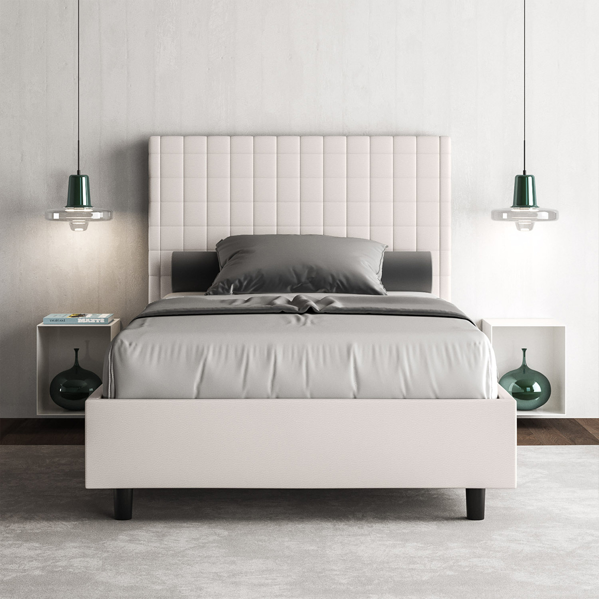 Single Storage Bed 100x200 Faux Leather Sunny S2 Itamoby — 4