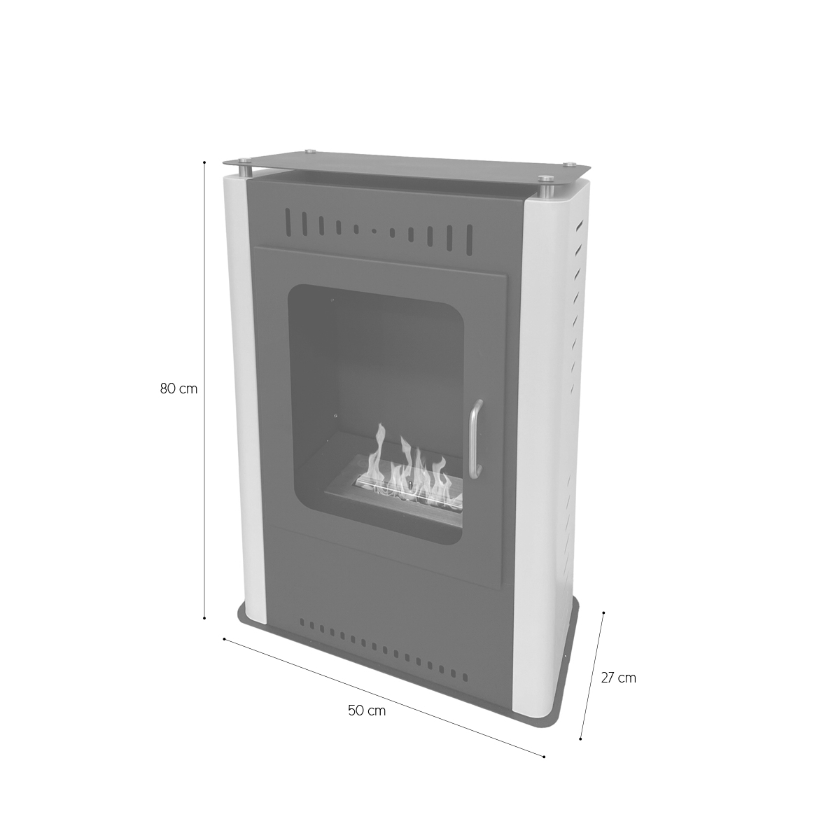 Divina Fire Asia Freestanding Bioethanol Fireplace 50x27x80cm — 7