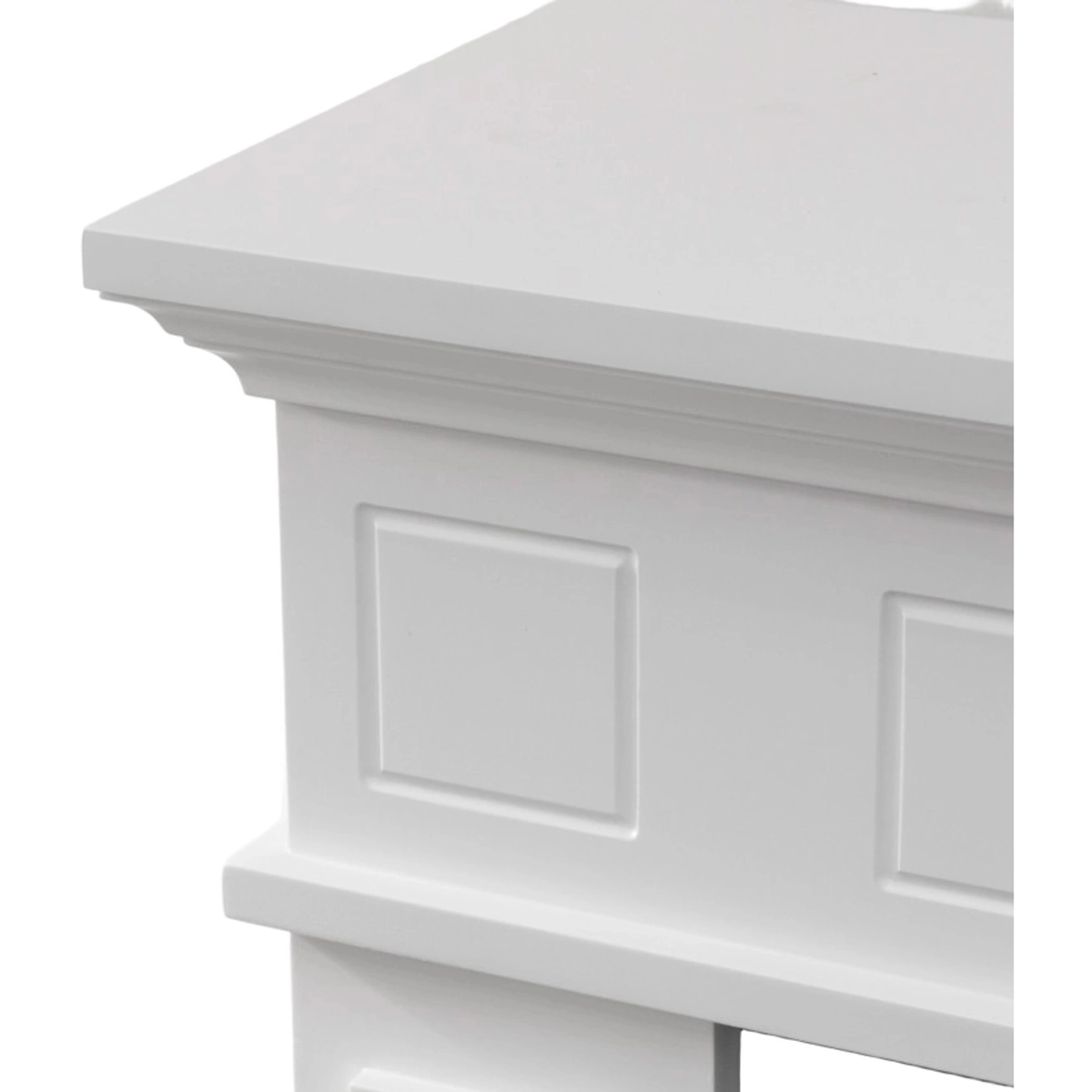 Divina Fire Jefferson Free-standing Electric Fireplace White Wood — 5