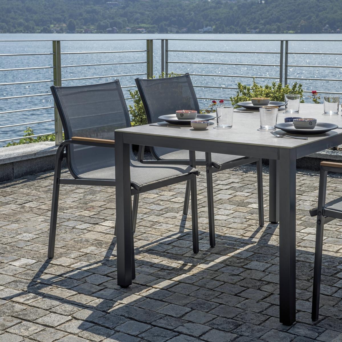 Kedels Tarquinia outdoor dining set glass table and 4 chairs DS 08 — 7