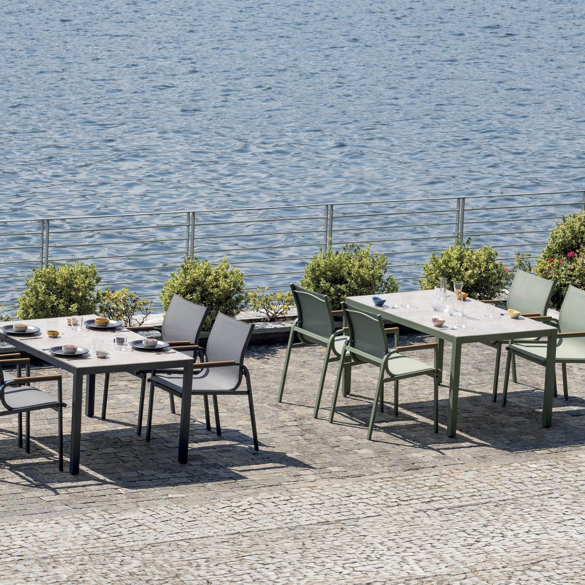 Kedels Tarquinia outdoor dining set glass table and 4 chairs DS 08 — 8