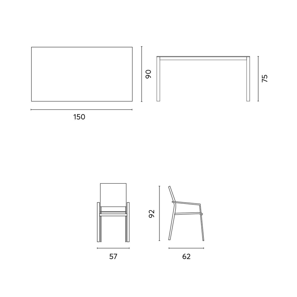 Kedels Tarquinia outdoor dining set glass table and 4 chairs DS 08 — 9