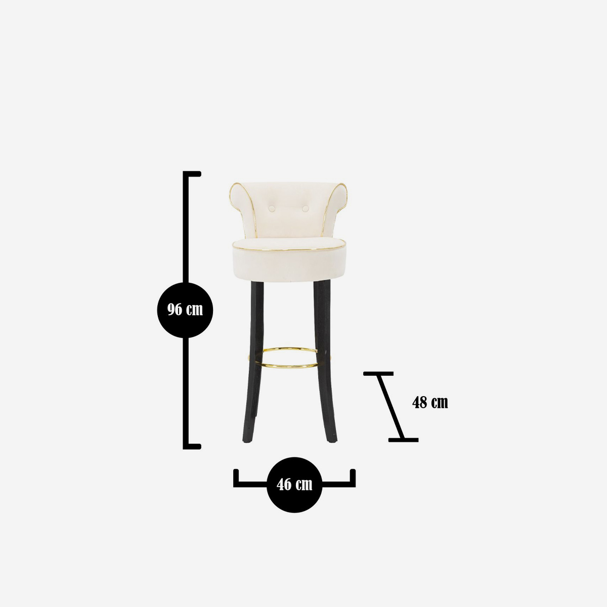Upholstered Velvet Bar Stool with Backrest Luxy Mauro Ferretti — 6