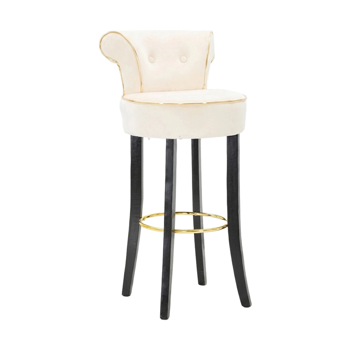 Upholstered Velvet Bar Stool with Backrest Luxy Mauro Ferretti — 1