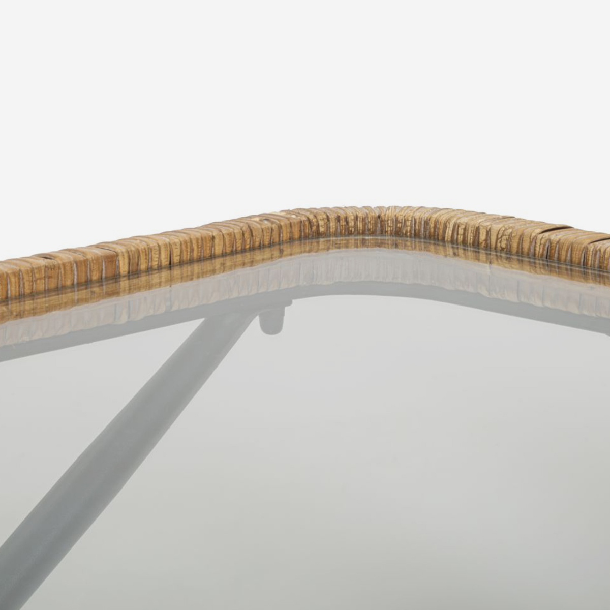 Saint Barth Rectangular Coffee Table in Glass and Rattan — 4