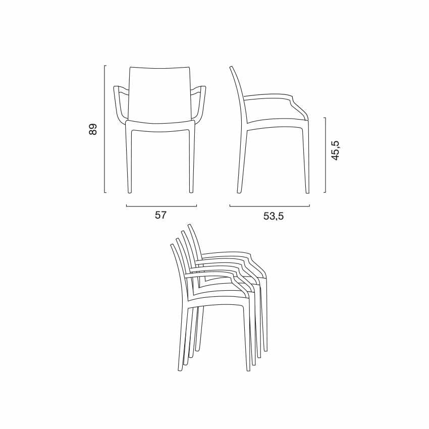 Garden Armchair Chair in Polyrattan Bistrot Arm Grand Soleil — 4