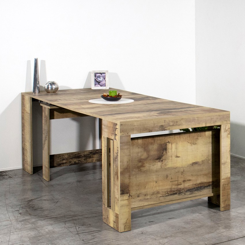 Extendable Console Dining Table in Wood 90x51-300cm Pratika Wood — 7