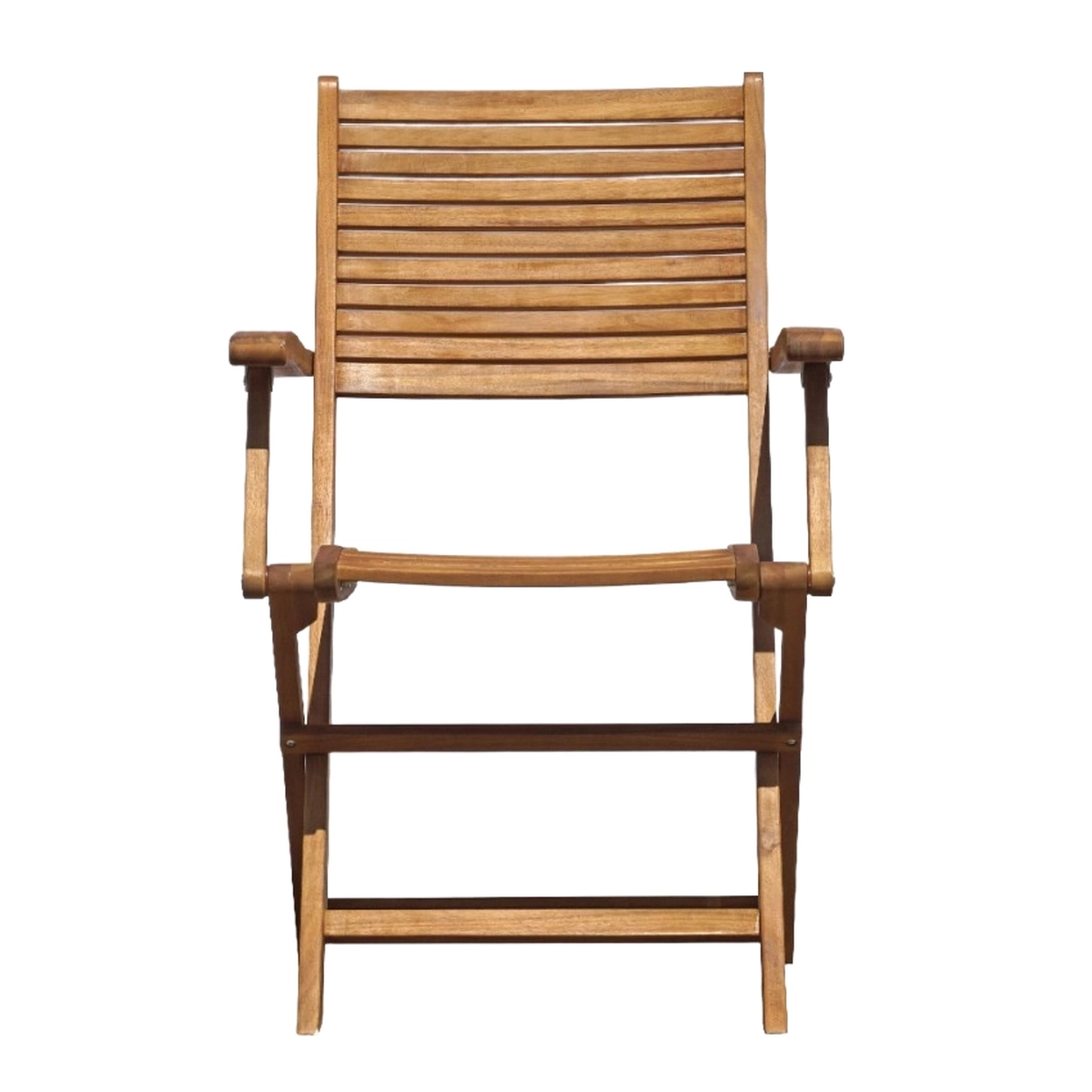 Nias Folding Wooden Garden Chair with Armrests in Acacia Wood — 3