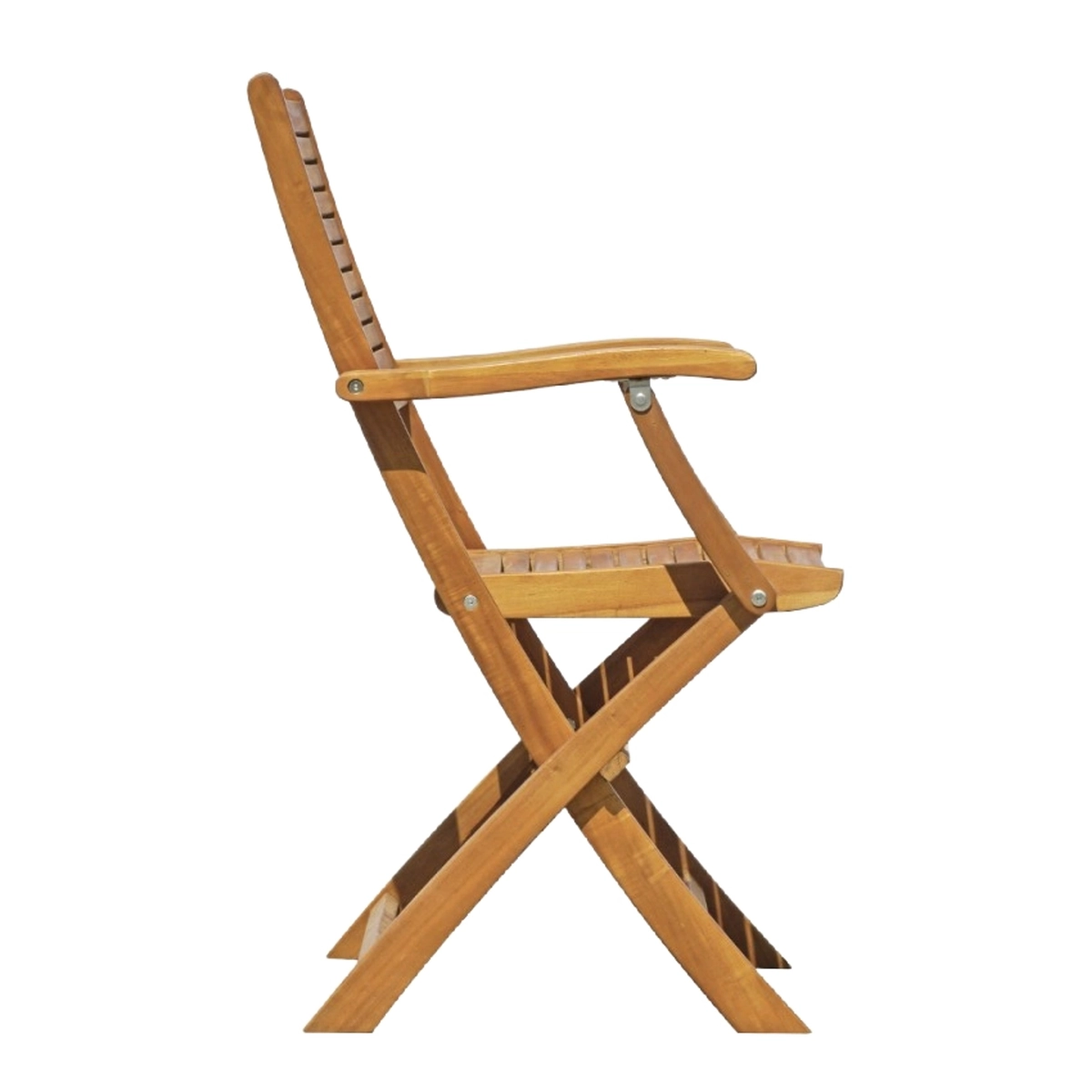 Nias Folding Wooden Garden Chair with Armrests in Acacia Wood — 2