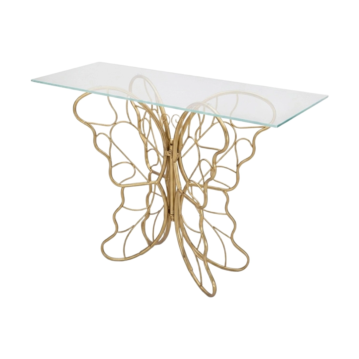 Butterfly Entryway Console Table in Metal and Vetro — 1