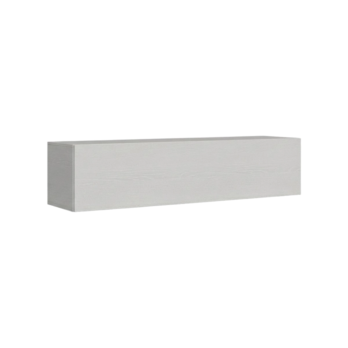 Floating TV Wall Unit with 4 Wall Cabinets in White & Walnut Wood Isoka A37 Itamoby — 3