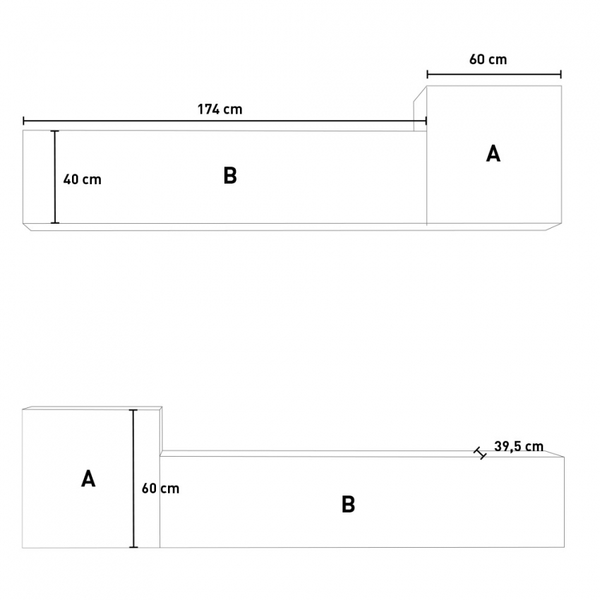 Floating TV Wall Unit with 4 Wall Cabinets in White & Walnut Wood Isoka A37 Itamoby — 5