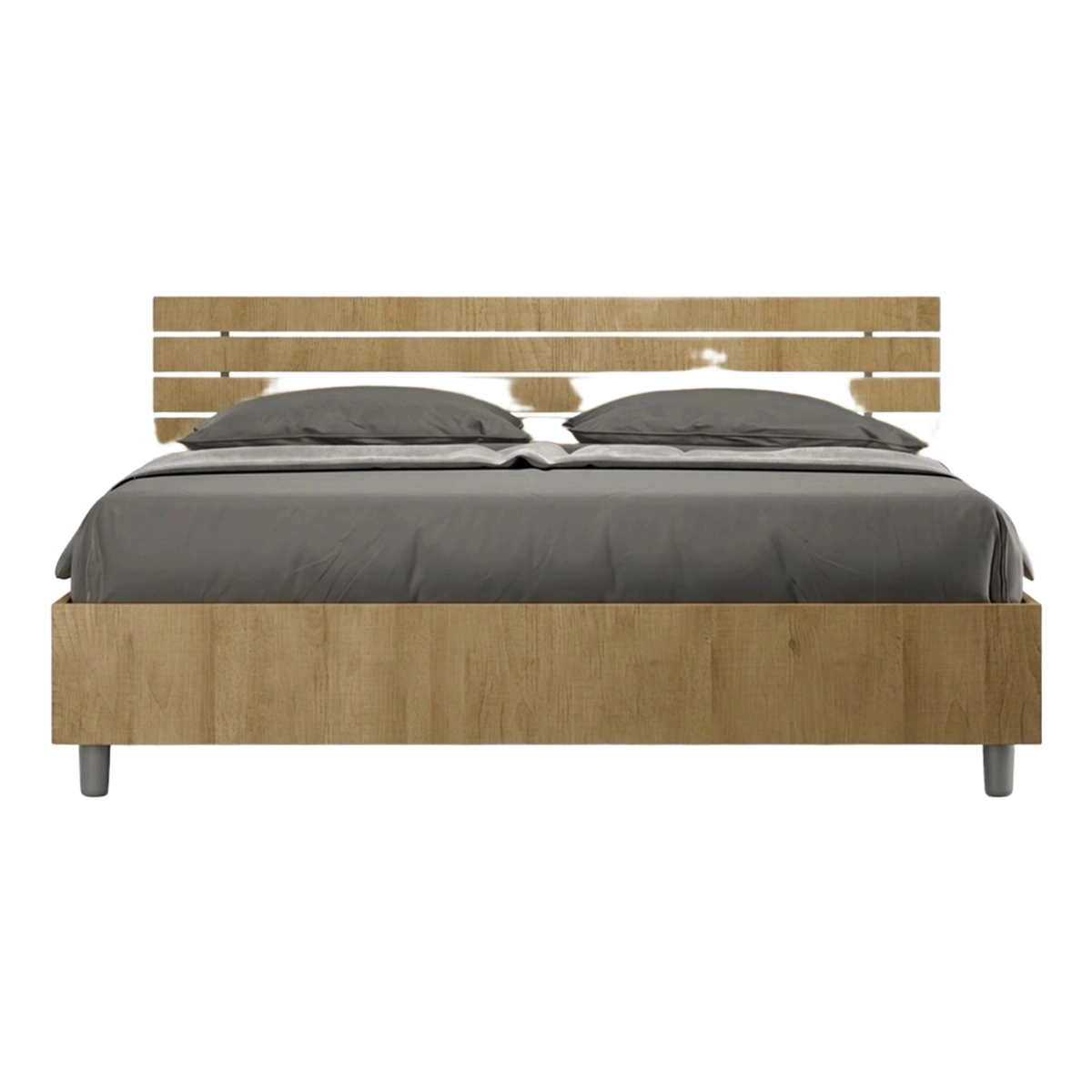Ankel D Oak Double Bed 160x190 cm with Wooden Slats Itamoby — 1