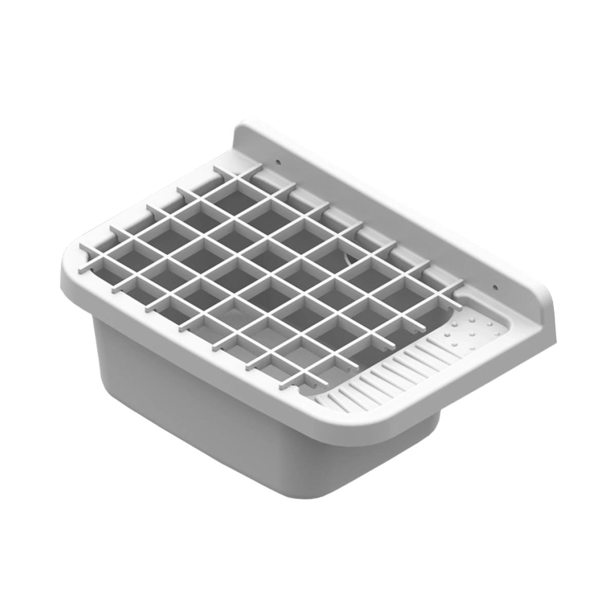 Wall-Mounted Utility Sink in Resin with Grid 60 cm Nos 60 Mongardi — 1