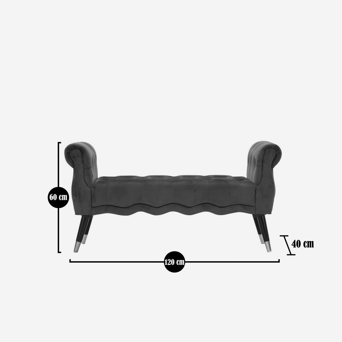 Paris Upholstered Velluto Bench for Bedroom and Living Room — 7