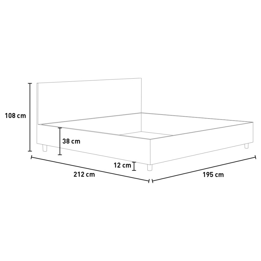 King size 180x200 storage double bed modern Adele K — 4