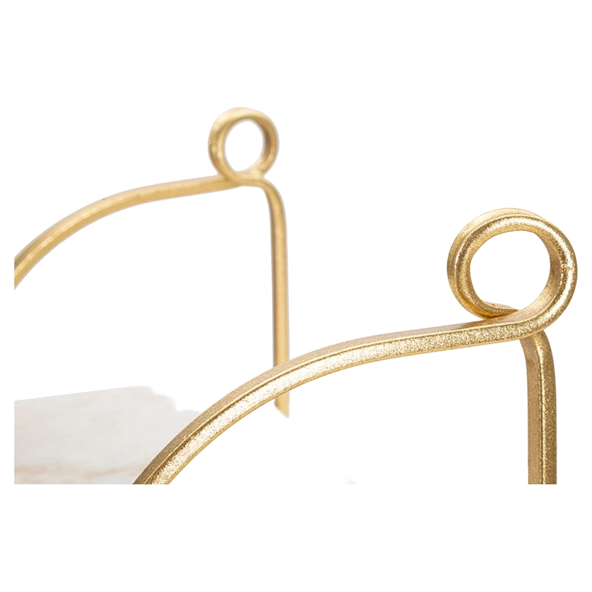 Marble wall shelf in gold metal and white marble — 5