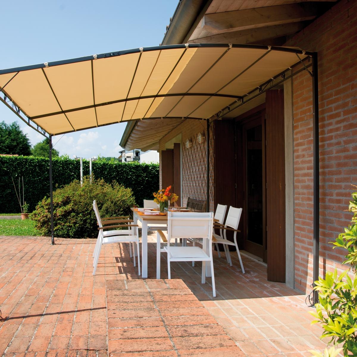 Kansas Lean-to Wall Pergola in Iron 3x4 m Kedels — 3