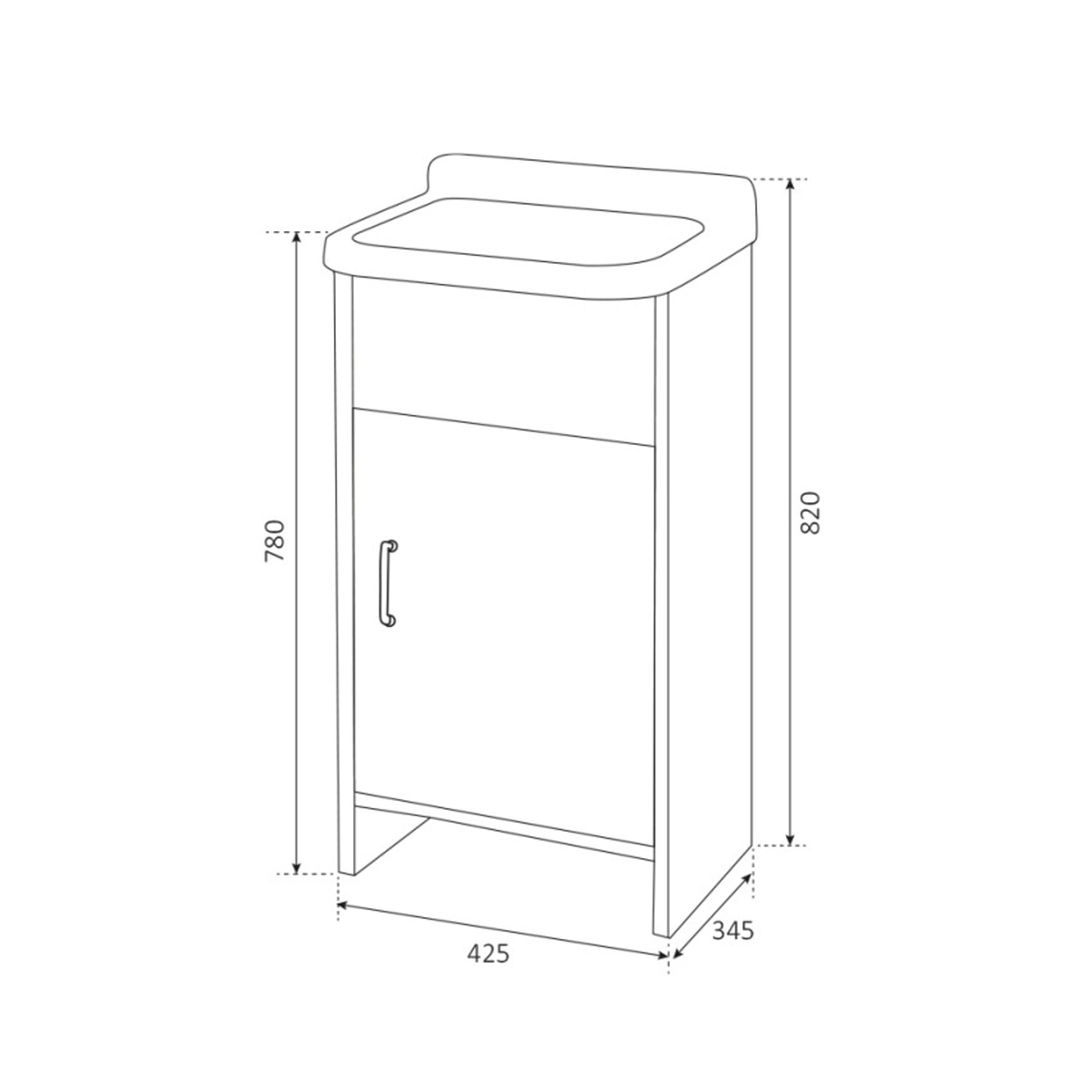 Compact Outdoor & Indoor Utility Sink Cabinet 42.5x34.5 cm — 4