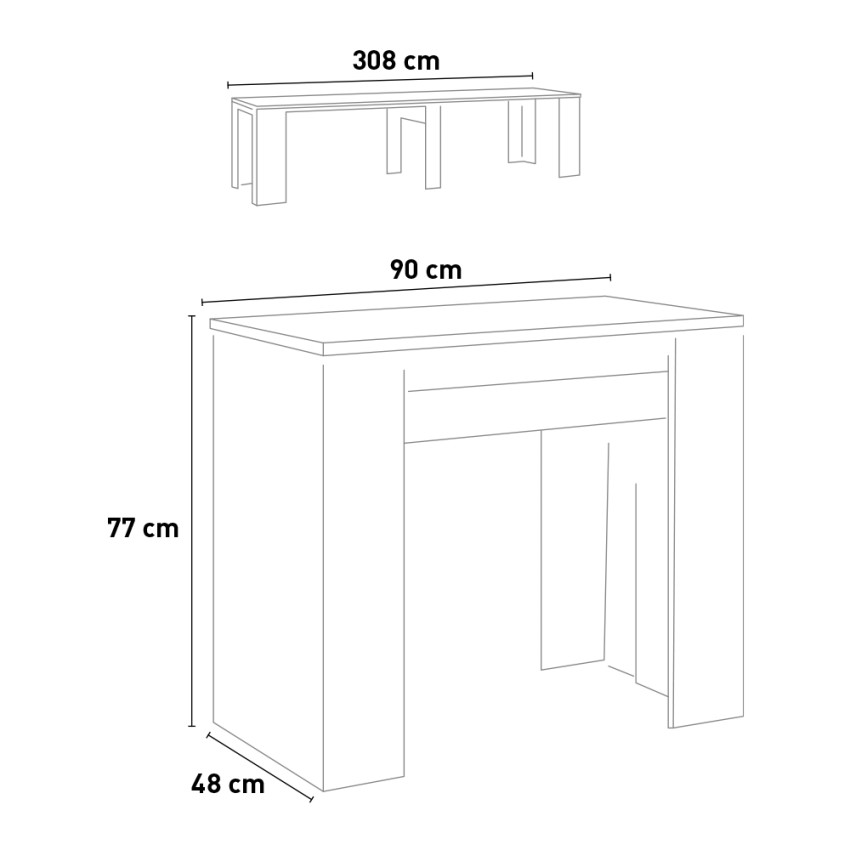 Extending console table 90x48-308cm modern anthracite Basic Report — 5