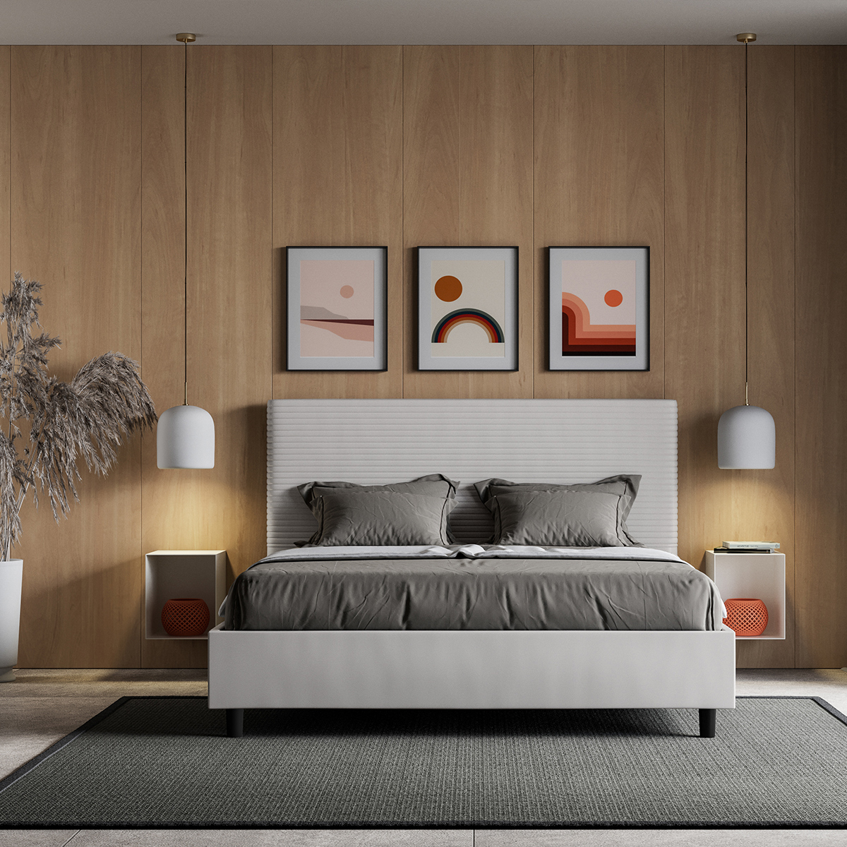 Double storage bed 160x190 faux leather Itamoby Focus M — 3
