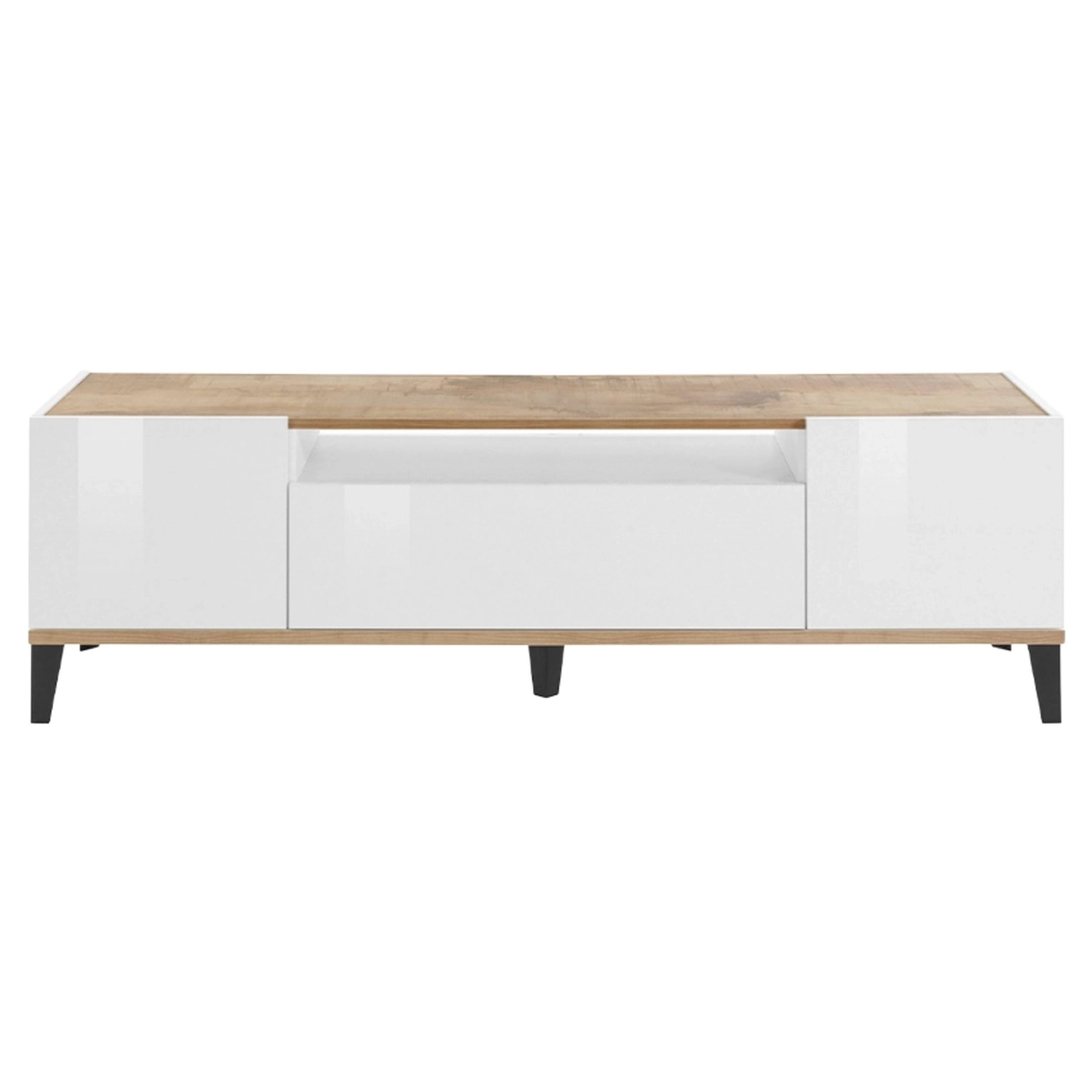 TV Stand 160x40 cm Glossy White and Wood Jacob Wood — 6