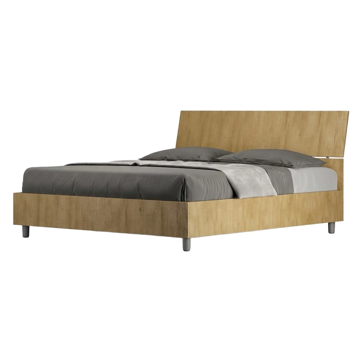 Itamoby Demas I Oak Double Bed 160x190cm Slanted Headboard — 1