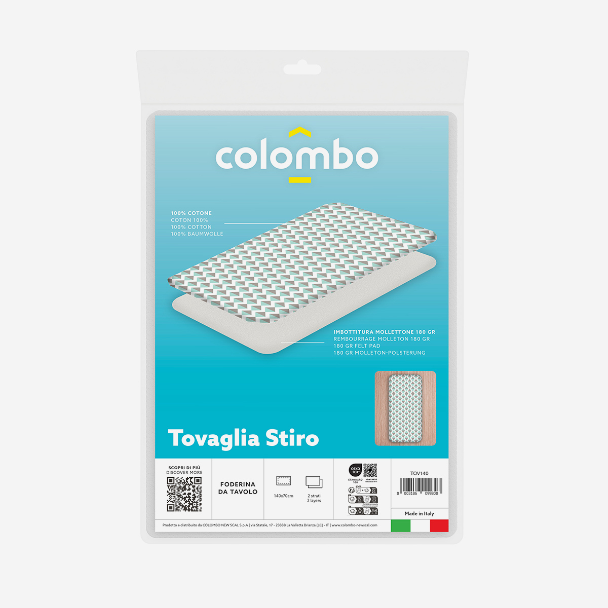 Tovaglia da stiro in cotone 115x70 cm Nuvola