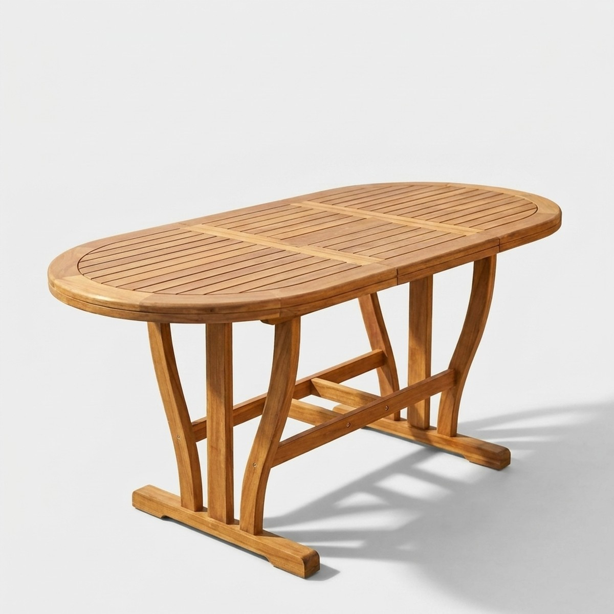 Extendable Oval Wooden Garden Table Cosma Double 120/150x70 — 1