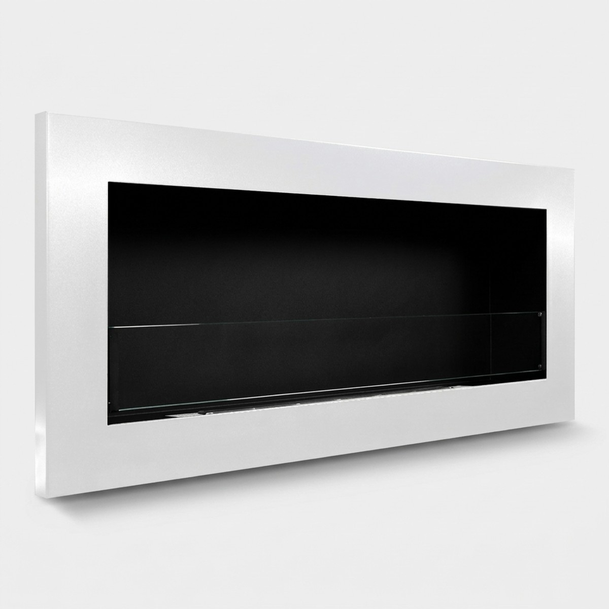 Wall-mounted and recessed bioethanol fireplace in steel Livorno — 5