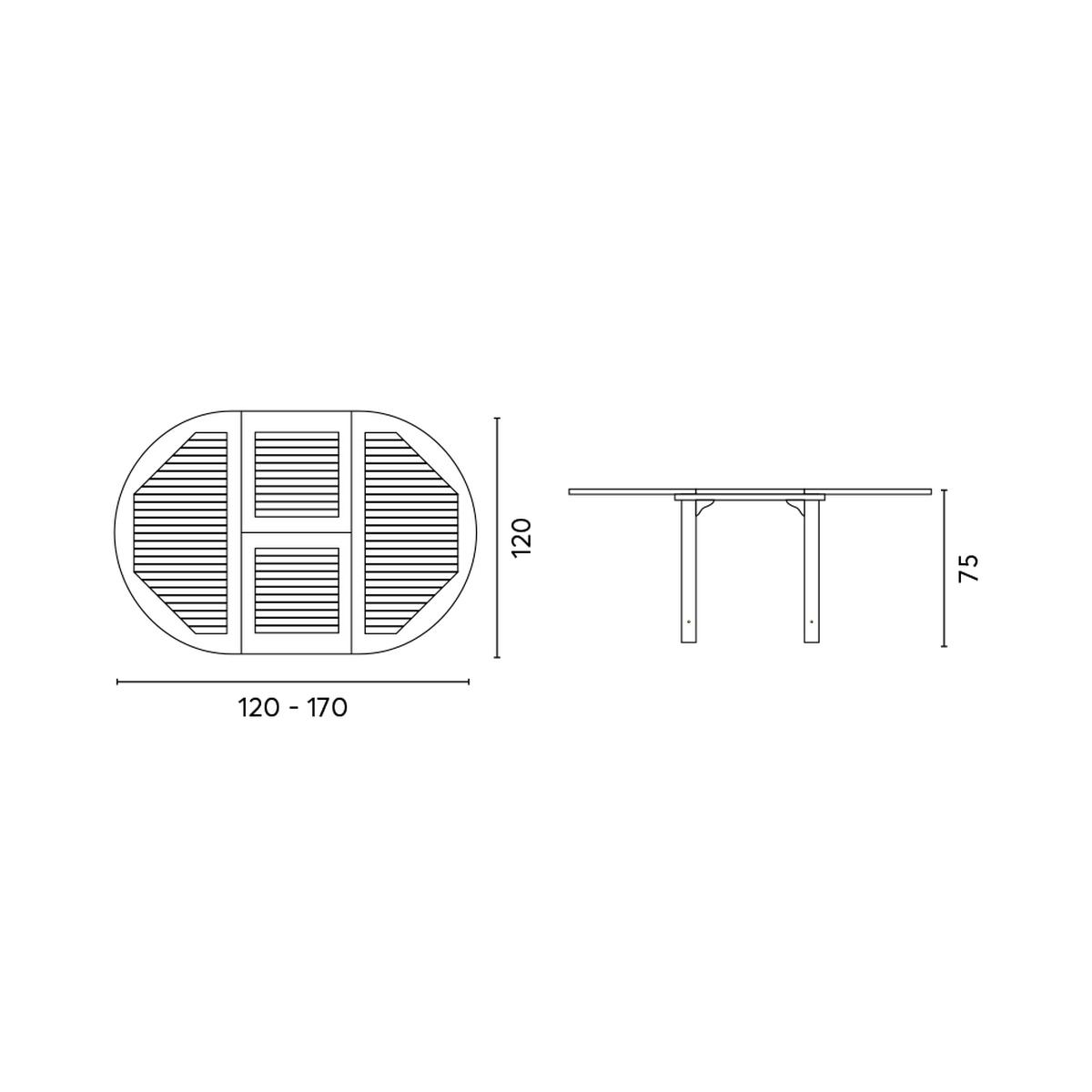 Capraia Kedels RT 507 Round Extendable Teak Garden Dining Table 8 Seater — 6