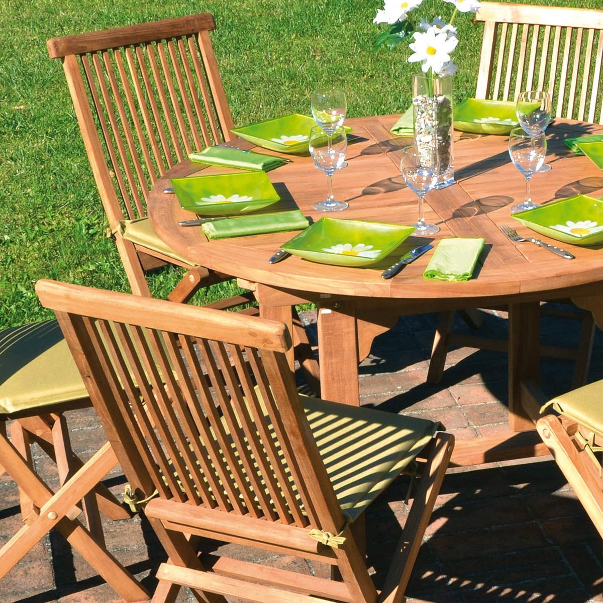 Capraia Kedels RT 507 Round Extendable Teak Garden Dining Table 8 Seater — 3