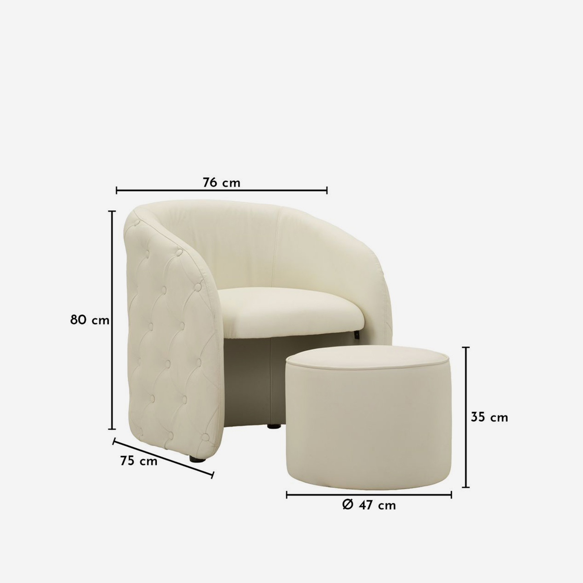 Zagabria Faux Leather Armchair with Ottoman Mauro Ferretti — 4