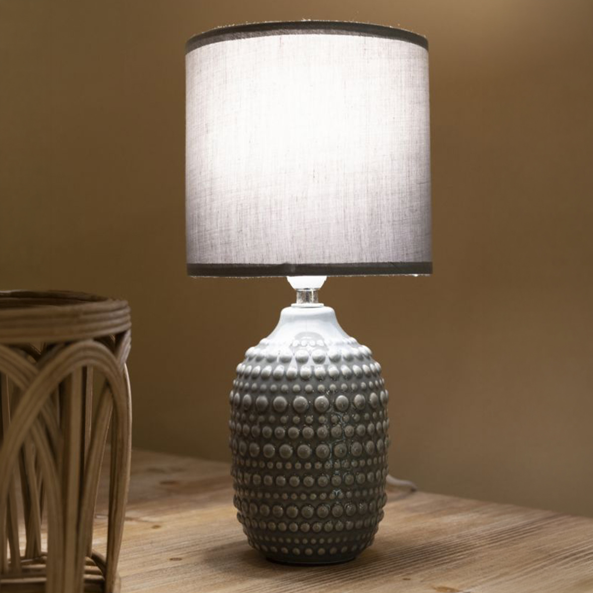 Mauro Ferretti Points Bedside Lamp in Ceramic and Fabric — 2