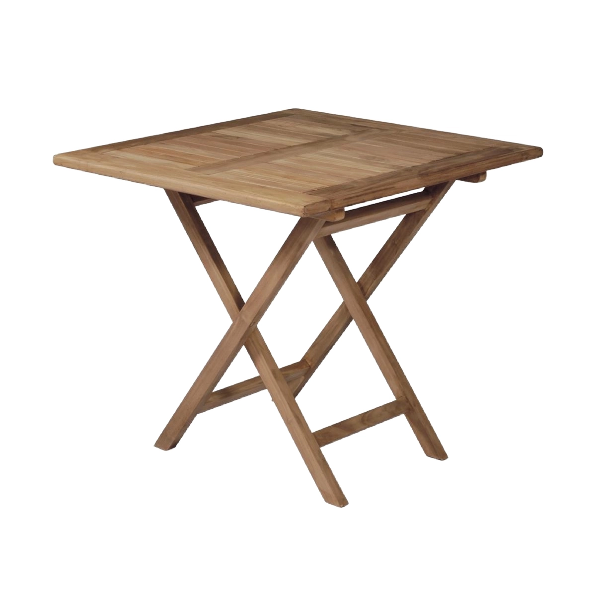 Kedels Vulcano 80x80cm Teak Wood Folding Outdoor Square Table — 1