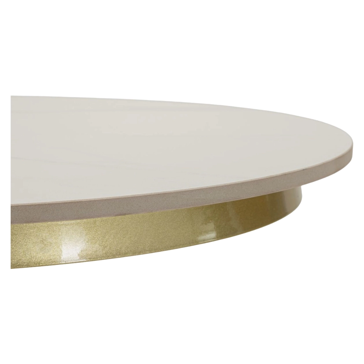 Simply Round Bar Table with Artificial Marble Top and Metal Base — 5