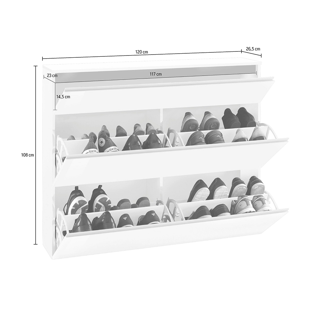 Modern Space-Saving Shoe Cabinet 24 Pairs 2 Doors Magic Bata WT — 6
