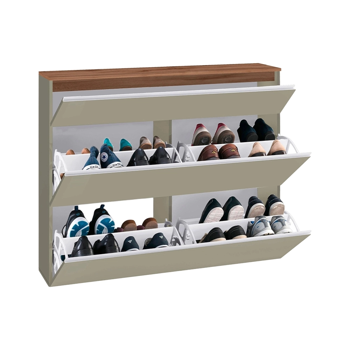Modern Space-Saving Shoe Cabinet 24 Pairs 2 Doors Magic Bata WT — 5
