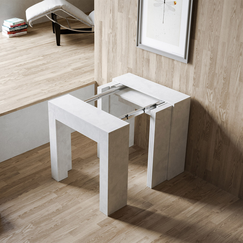 Extendable console table 78x47-299cm white dining table Allin Itamoby — 4