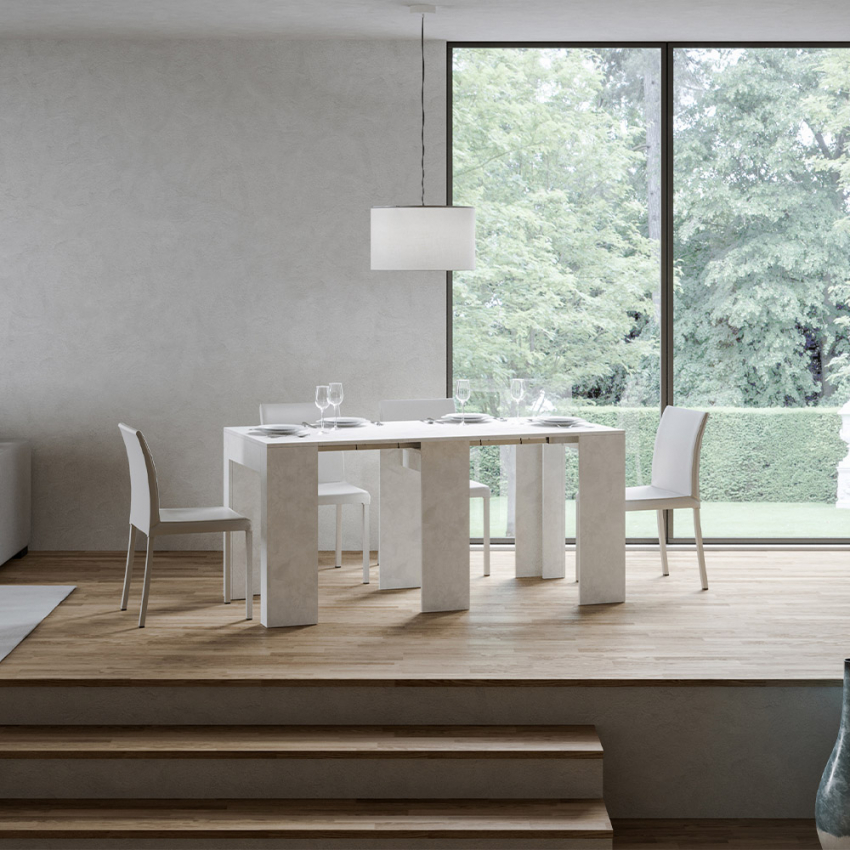 Extendable console table 78x47-299cm white dining table Allin Itamoby — 5