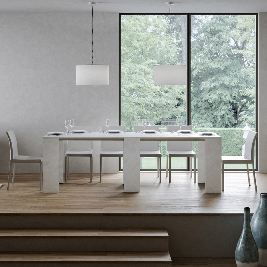 Extendable console table 78x47-299cm white dining table Allin Itamoby — 6