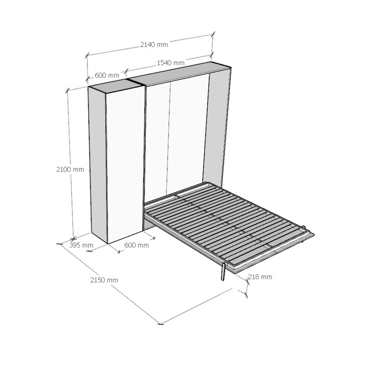 Foldaway French Double Bed with Storage Column 140x190 Kentaro Itamoby — 4